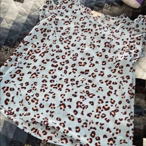 Riah Large blue and brown cheetah print top
